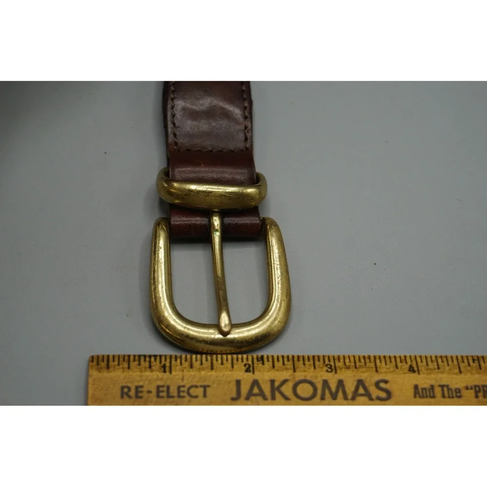 Coach Mens Braided Leather Belt Brown 38 Brass Buckle Woven 5022 Mahogany